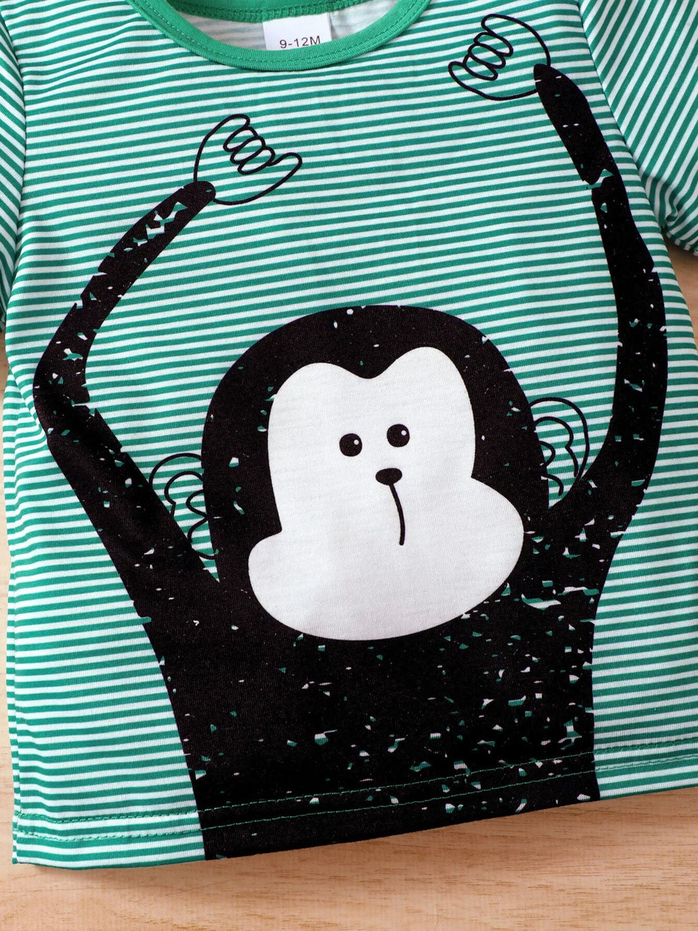 Children's Monkey Striped Top and Shorts Set - Trendsi - Flyclothing LLC