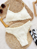 Frill Textured Spaghetti Strap Two-Piece Swim Set - Trendsi - Flyclothing LLC