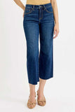 RISEN Full Size Tummy Control High Rise Crop Wide Jeans Plus Size - Trendsi - Flyclothing LLC