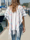 Openwork Fringe Open Front Knit Cape - Trendsi - Flyclothing LLC