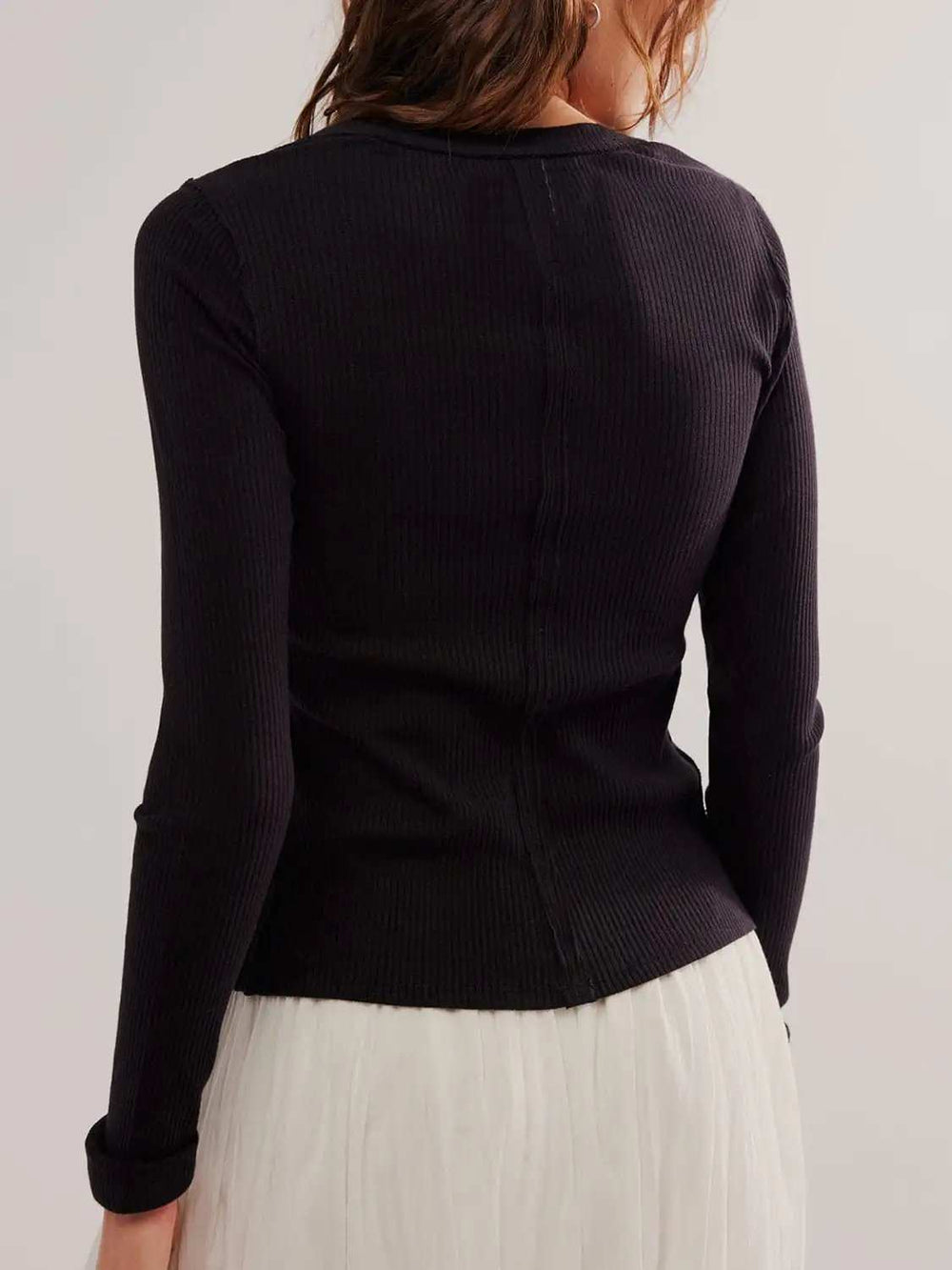 Button Up Round Neck Long Sleeve Cardigan - Trendsi - Flyclothing LLC