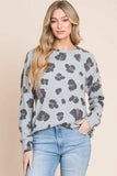 BOMBOM Leopard Drop Shoulder T-Shirt - Trendsi - Flyclothing LLC