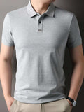 Men's Plus Size Button Detail Short Sleeve Polo - Trendsi - Flyclothing LLC