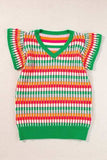 Contrast Striped V-Neck Knit Top - Trendsi - Flyclothing LLC