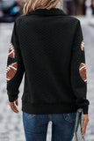 Sequin Football Long Sleeve Sweatshirt - Trendsi - Flyclothing LLC