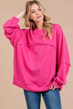 Ces Femme Exposed Seam Long Sleeve Sweatshirt - Trendsi - Flyclothing LLC