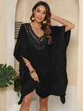Cutout Ruffled Half Sleeve Cover-Up - Trendsi - Flyclothing LLC