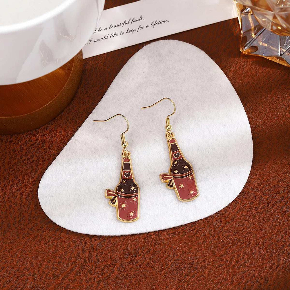 Cowboy Hat & Bottle Dangle Earrings - Trendsi - Flyclothing LLC