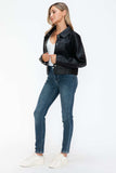 Snobbish Snap Down Long Sleeve PU Leather Jacket - Trendsi - Flyclothing LLC