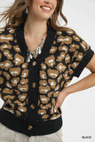Umgee Leopard Button Down Short Sleeve Cardigan - Trendsi - Flyclothing LLC