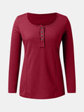 Full Size Scoop Neck Long Sleeve T-Shirt - Trendsi - Flyclothing LLC