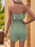 Ruffled Surplice Spaghetti Strap Romper - Trendsi - Flyclothing LLC