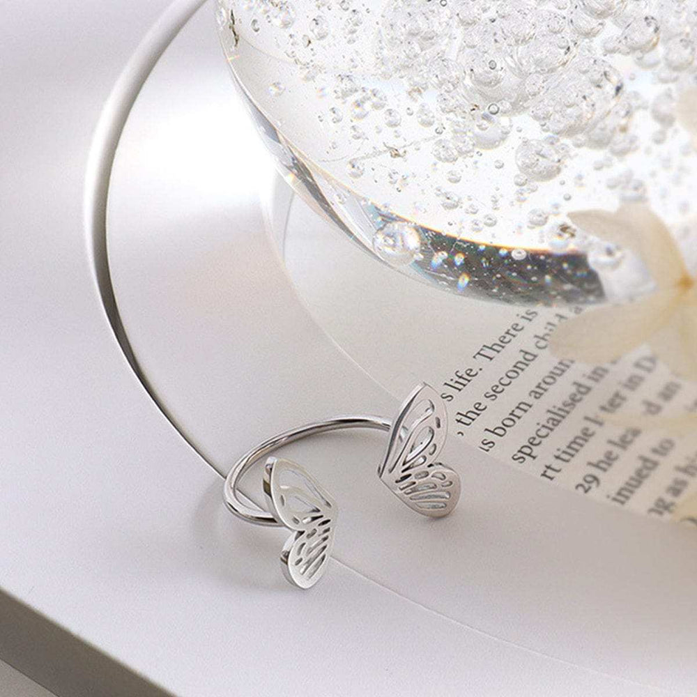 Titanium Steel Butterfly Open Ring - Trendsi - Flyclothing LLC