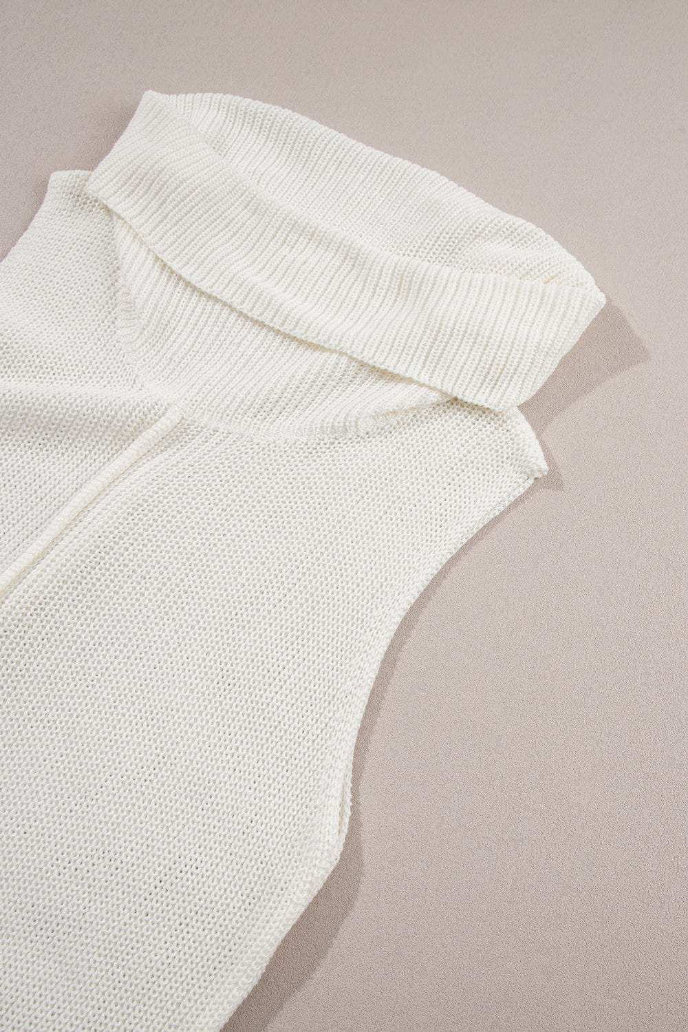 Central Seam Turtleneck Sleeveless Sweater Vest - Trendsi - Flyclothing LLC
