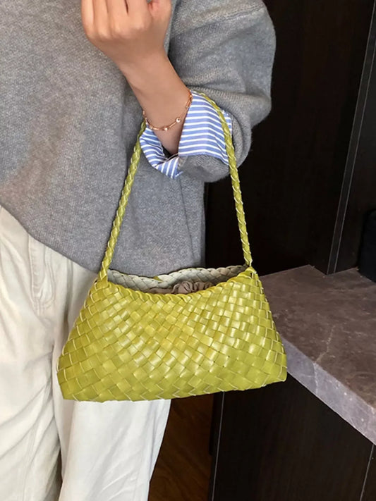 Drawstring Woven Shoulder Bag - Trendsi - Flyclothing LLC