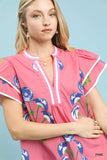 Umgee Blossom Meadow Print Blouse with Contrast Trim - Trendsi - Flyclothing LLC