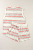 V-Neck Sleeveless Top and Drawstring Shorts Set - Trendsi - Flyclothing LLC