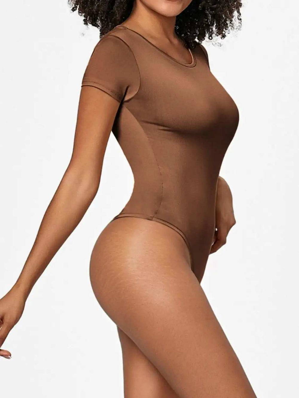 Full Size Round Neck Short Sleeve Bodysuit - Trendsi - Flyclothing LLC