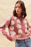 SO ME Strawberry Fruit All Over Button Sweater Cardigan - Trendsi - Flyclothing LLC
