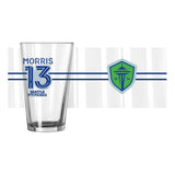 Seattle Sounders 16oz Jordan Morris Pint Glass - Logo Brands - Flyclothing LLC