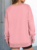 Notched Long Sleeve Oversized Sweatshirt - Trendsi - Flyclothing LLC