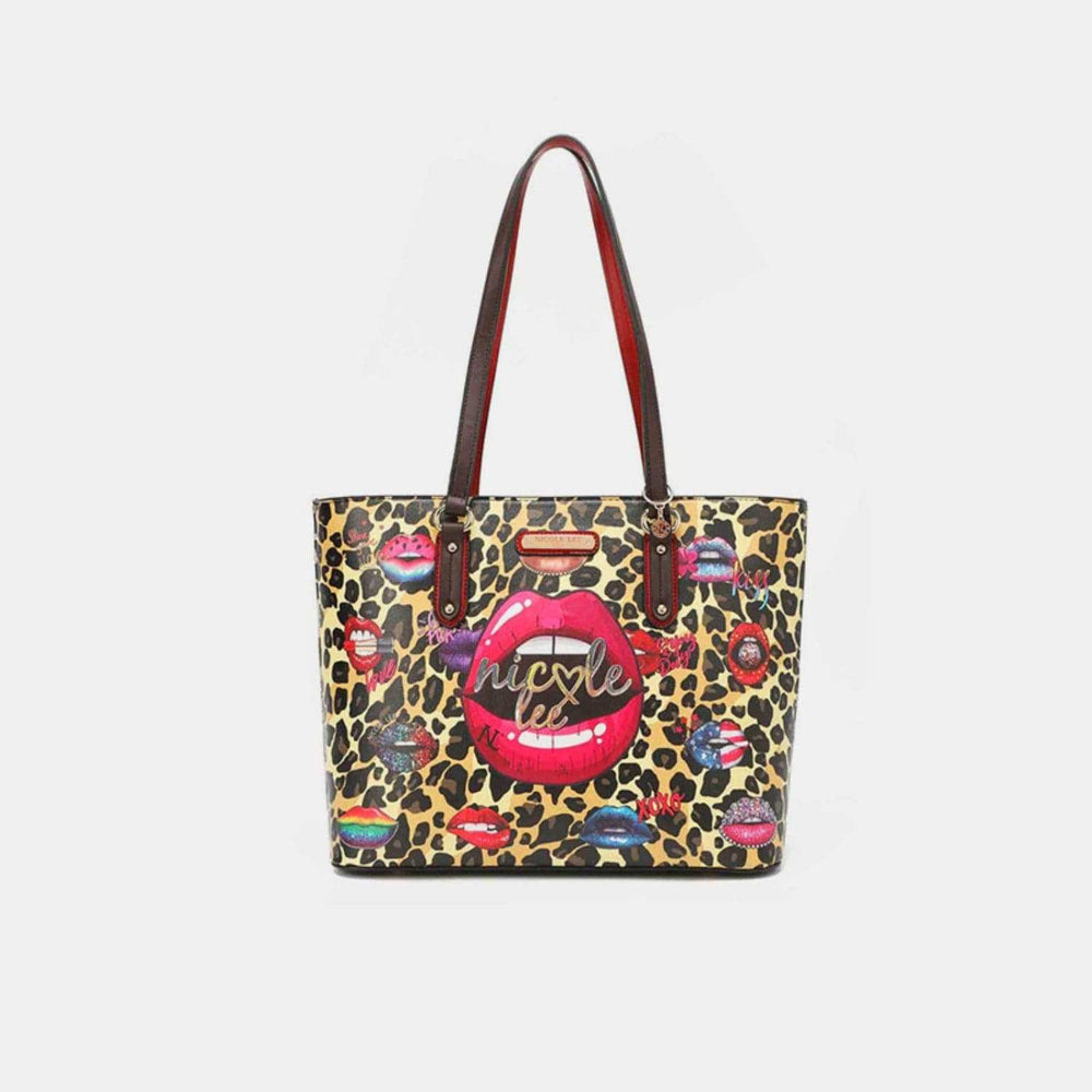Nicole Lee USA 3-Piece Wild Lips Print Handbag Set - Trendsi - Flyclothing LLC