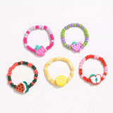 Colorful Fruit Charm Beaded Ring - Trendsi - Flyclothing LLC