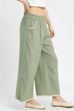 Umgee Frayed Hem Wide Leg Pants - Trendsi - Flyclothing LLC