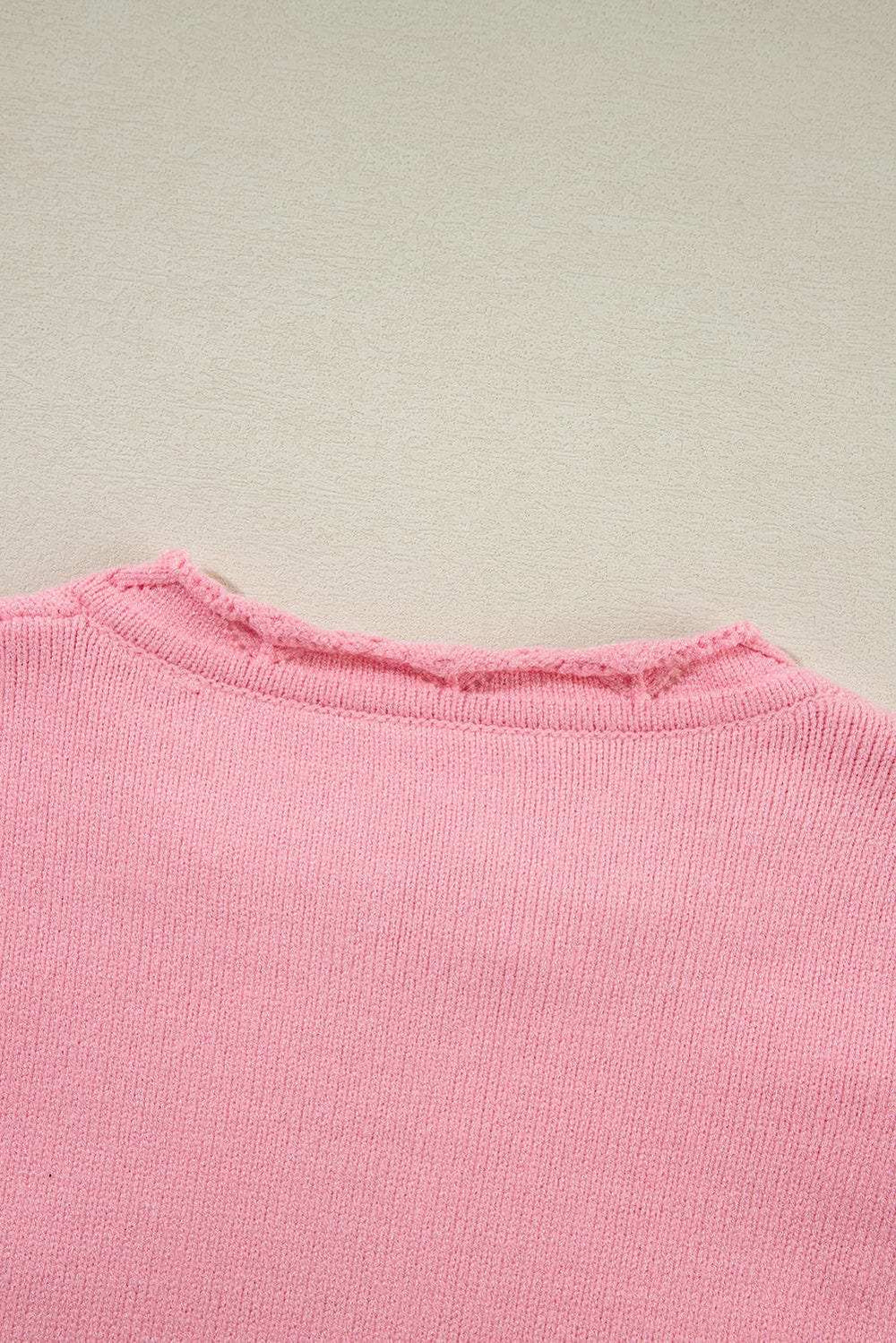 Daisy Notched Long Sleeve Sweater - Trendsi - Flyclothing LLC