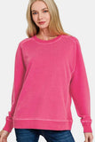Zenana Full Size Pigment Dyed French Terry Sweatshirt - Trendsi - Flyclothing LLC