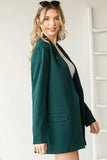 First Love Full Size Open Front Long Sleeve Blazer with Pockets - Trendsi - Flyclothing LLC