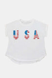 USA Round Neck Short Sleeve T-Shirt - Trendsi - Flyclothing LLC