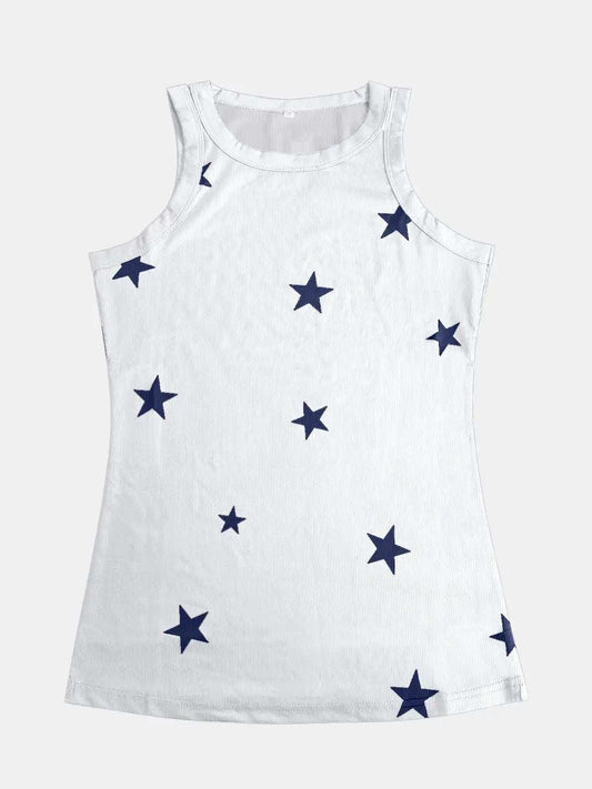Full Size Star Round Neck Tank - Trendsi - Flyclothing LLC