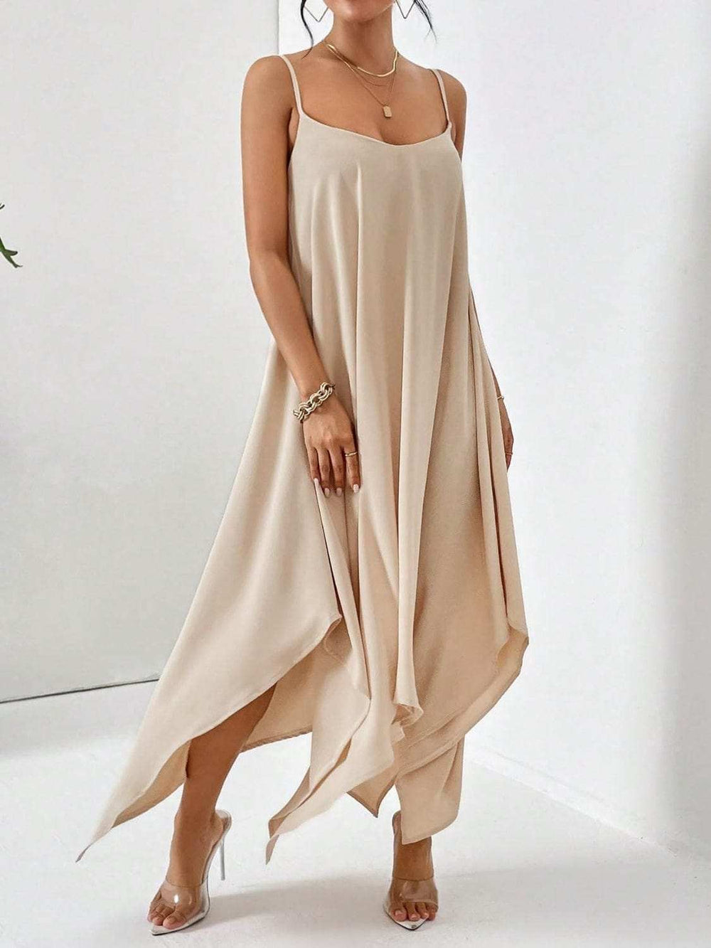 Scoop Neck Midi Cami Dress - Trendsi - Flyclothing LLC