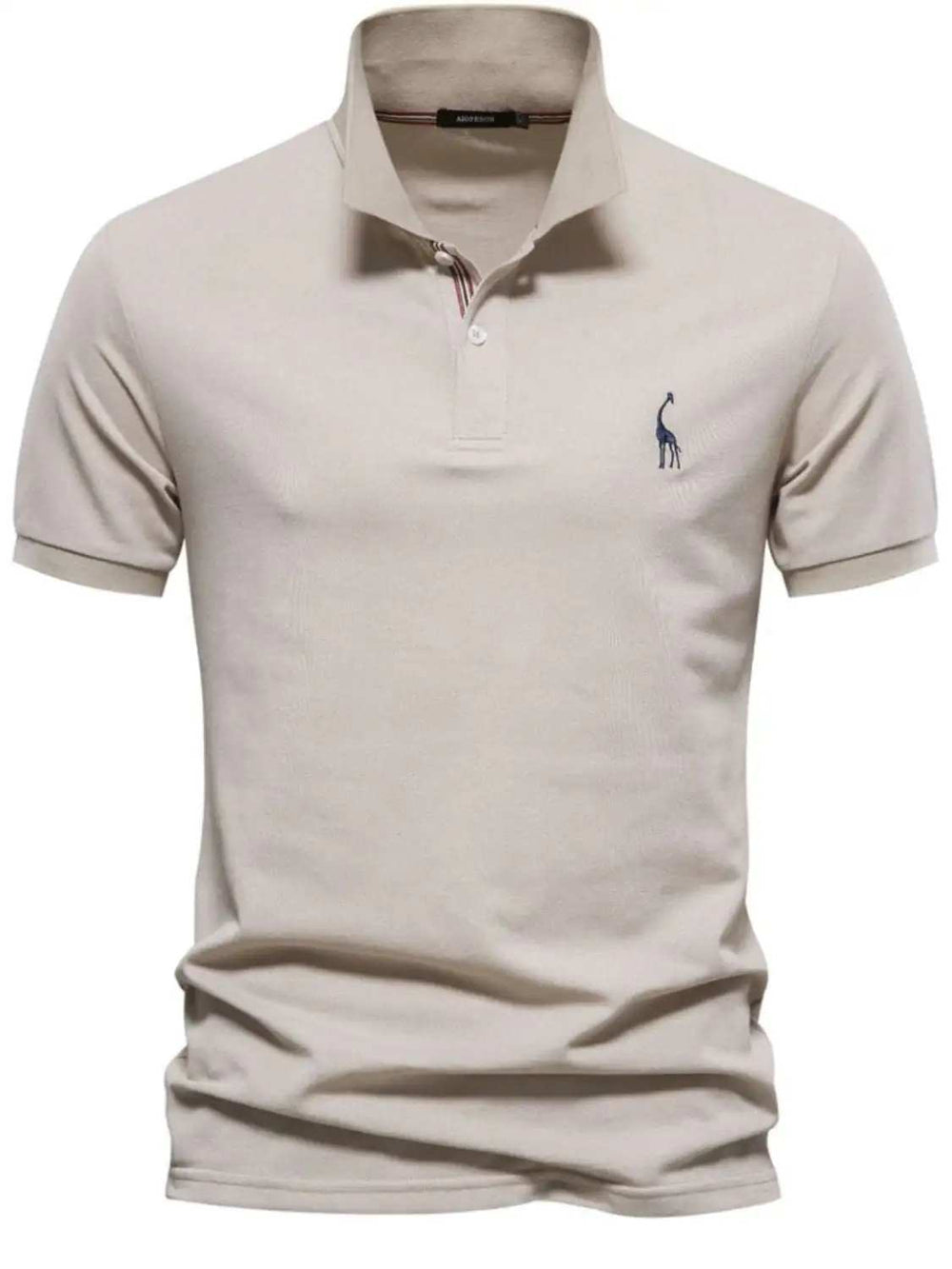 Men's Giraffe Embroidered Short Sleeve Polo - Trendsi - Flyclothing LLC