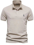 Men's Giraffe Embroidered Short Sleeve Polo - Trendsi - Flyclothing LLC