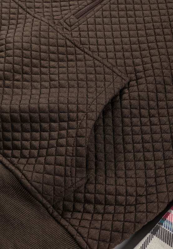 Plaid Half Zip Long Sleeve Sweatshirt - Trendsi - Flyclothing LLC