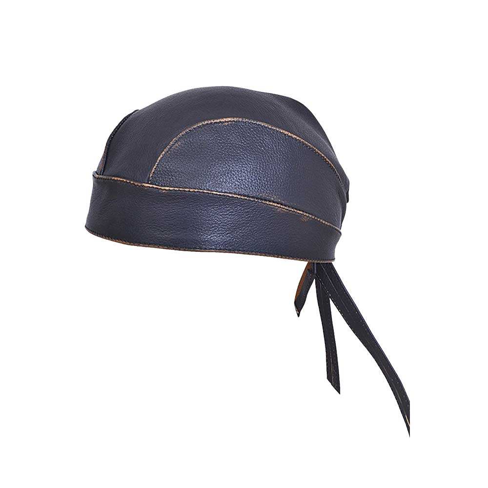 Mens Premium Leather Headwrap - Unik Just for Bikers - Flyclothing LLC
