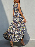 Floral Tiered Maxi Tank Dress - Trendsi - Flyclothing LLC