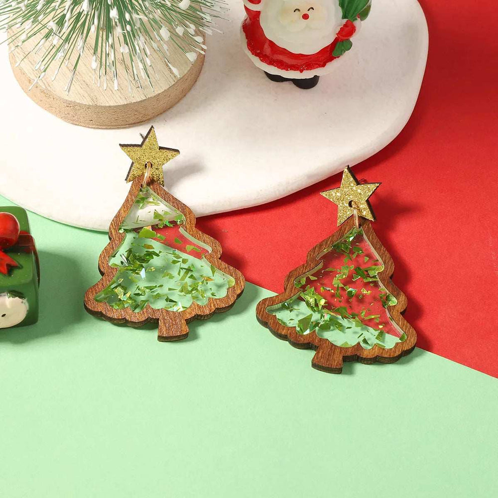 Christmas Tree Star Earrings - Trendsi - Flyclothing LLC