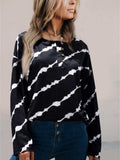 Striped Round Neck Long Sleeve T-Shirt - Trendsi - Flyclothing LLC