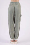 VERY J Washed Woven Crinkle Gauze Drawstring Pants - Trendsi - Flyclothing LLC