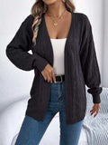 Openwork Open Front Long Sleeve Cardigan - Trendsi - Flyclothing LLC