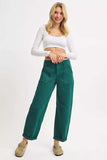 RISEN High Rise Ankle Cuffed Barrel Pants - Trendsi - Flyclothing LLC