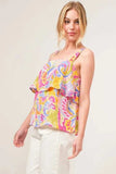 And The Why Square Neck Tiered Paisley Printed Top - Trendsi - Flyclothing LLC