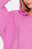 Zenana Brushed Hacci Drop Shoulder Cropped Hoodie - Trendsi - Flyclothing LLC