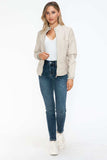 Snobbish Faux Leather Biker Jacket with Side Zip Pockets - Trendsi - Flyclothing LLC