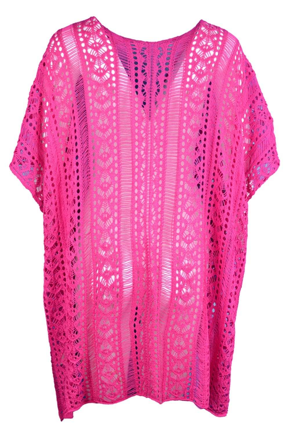 Cutout V-Neck Cover-Up with Tassel - Trendsi - Flyclothing LLC