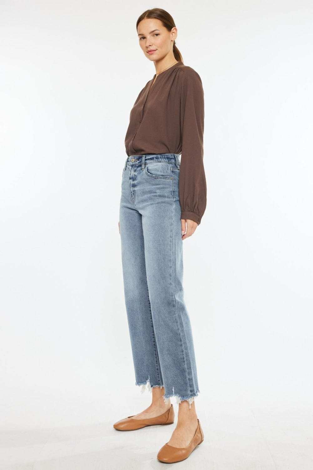 Kancan High Rise Slim Wide Leg Jeans - Trendsi - Flyclothing LLC