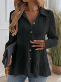 Striped Button-Down Tiered Shirt - Trendsi - Flyclothing LLC